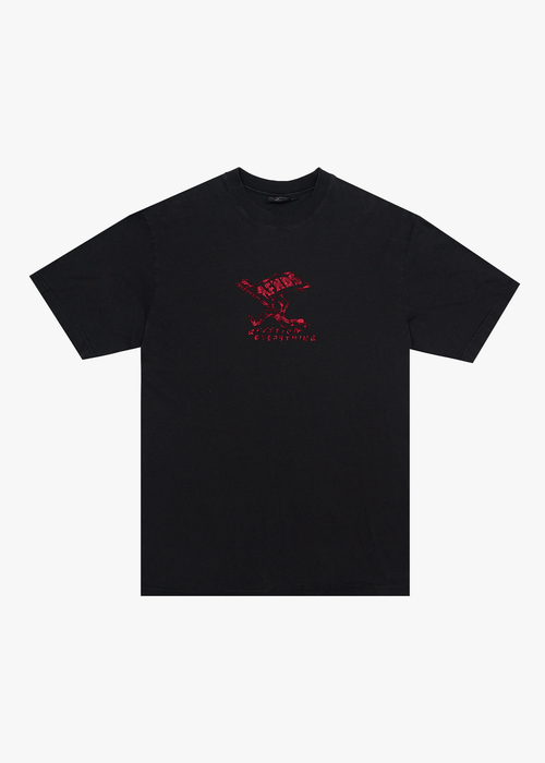 AFENDS Mens Flyin - Retro Tee - Stone Black