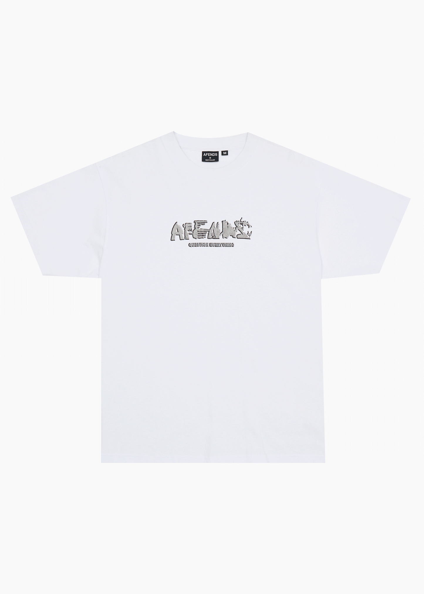 AFENDS Mens Lqd Metal - Heavyweight Boxy Tee - White