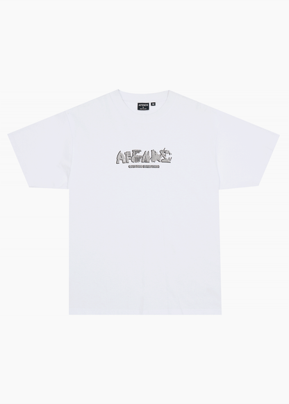 AFENDS Mens Lqd Metal - Heavyweight Boxy Tee - White