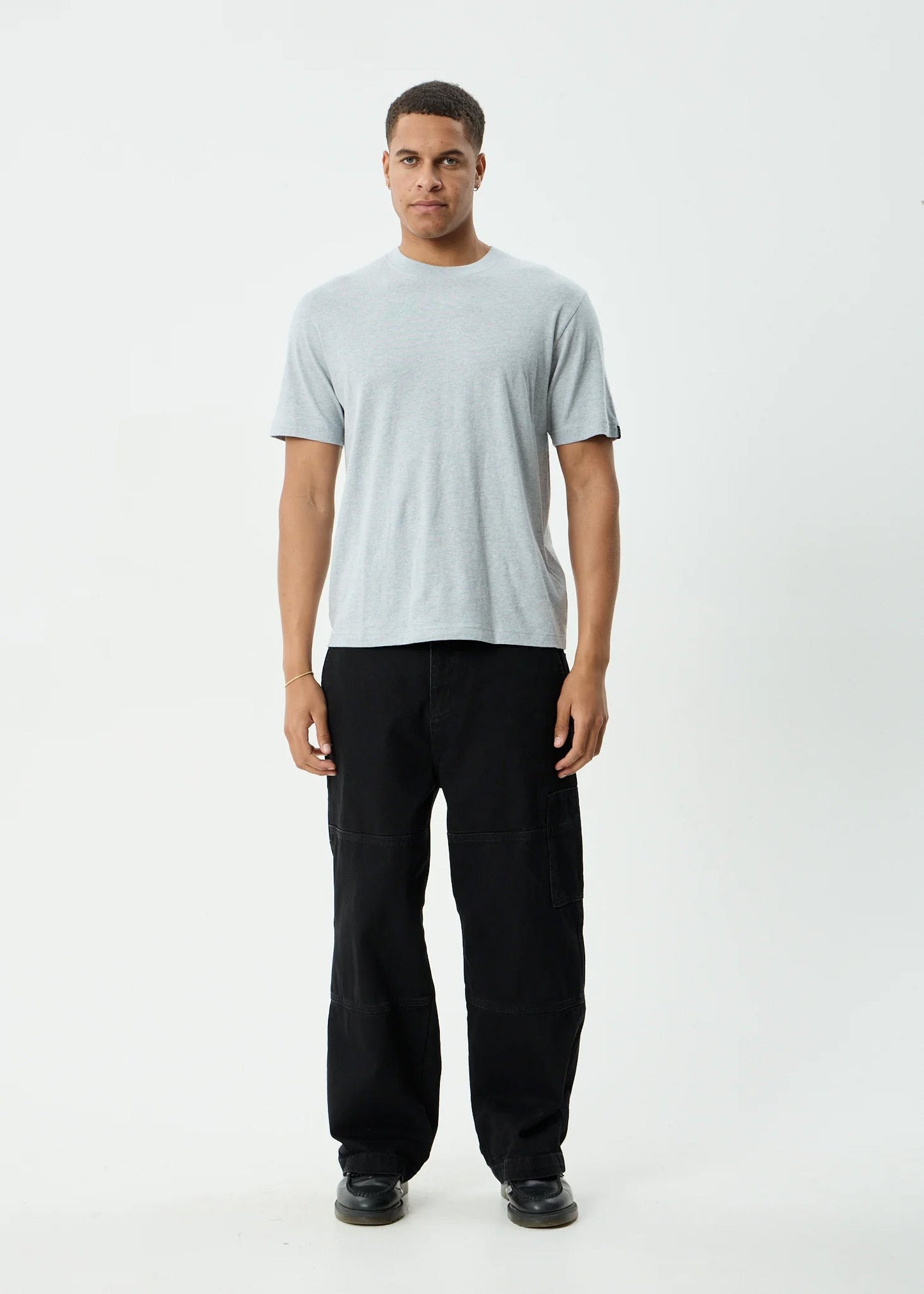AFENDS Mens Classic - Retro Tee - Shadow Grey Marle