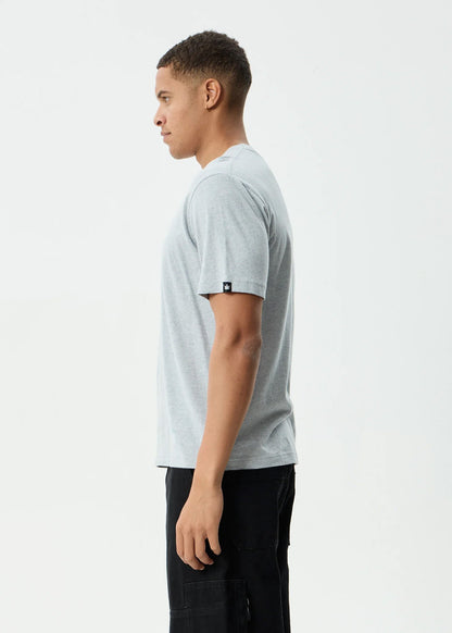 AFENDS Mens Classic - Retro Tee - Shadow Grey Marle