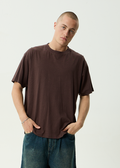 AFENDS Mens Classic - Retro Tee - Washed Coffee