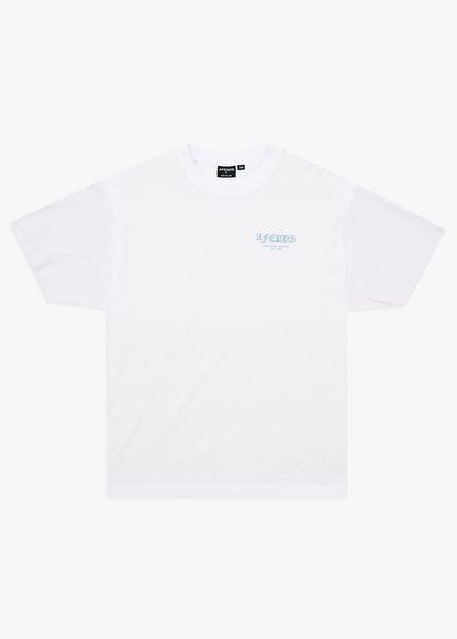 AFENDS Mens Hq - Boxy Tee - White