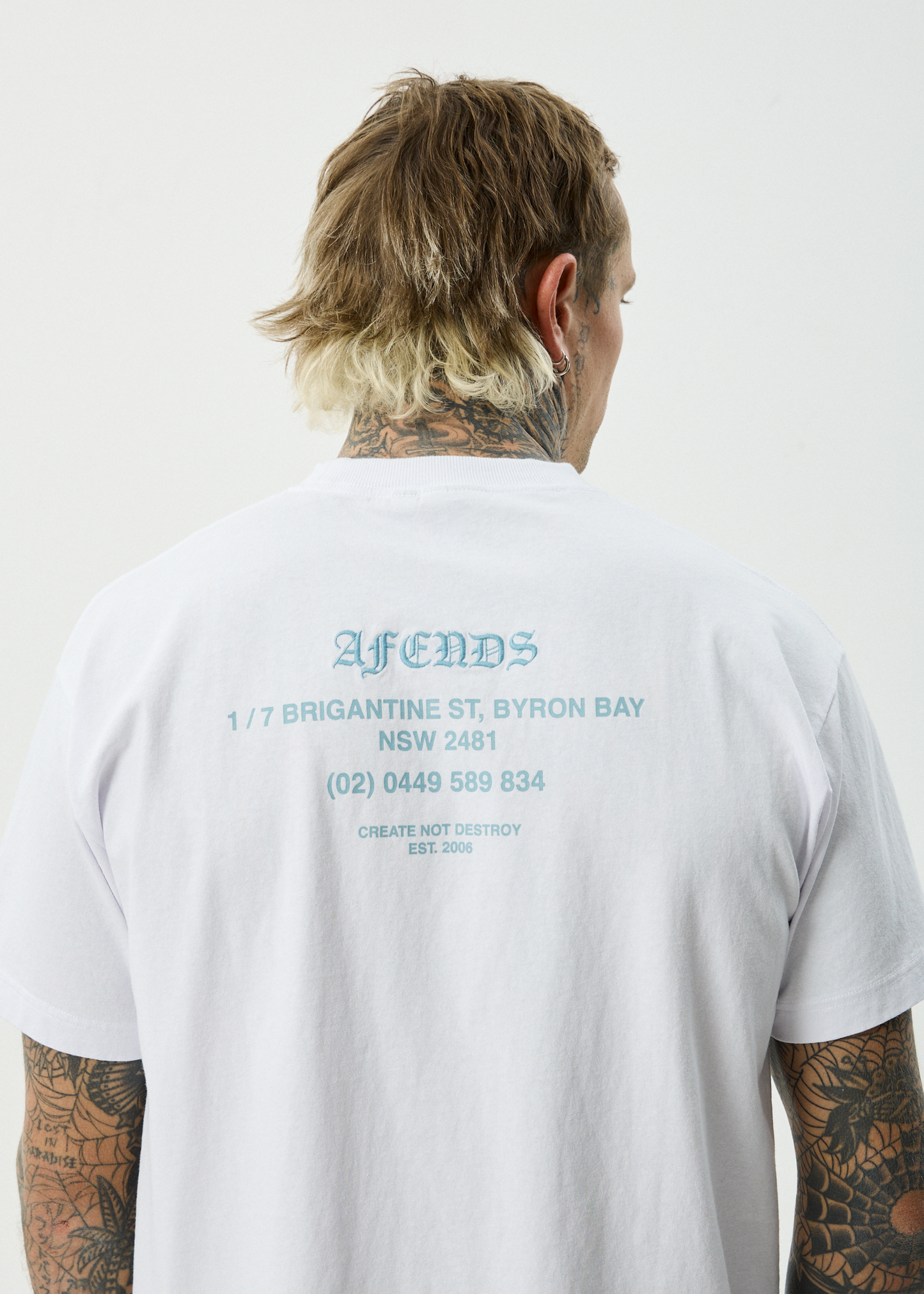 AFENDS Mens Hq - Boxy Tee - White