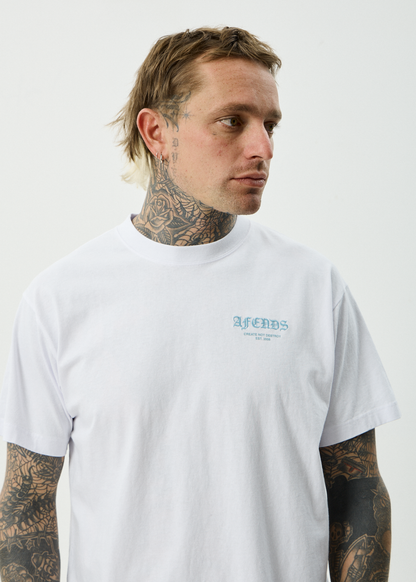 AFENDS Mens Hq - Boxy Tee - White