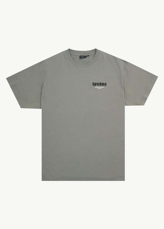 AFENDS Mens Hq - Boxy Tee - Washed Sycamore