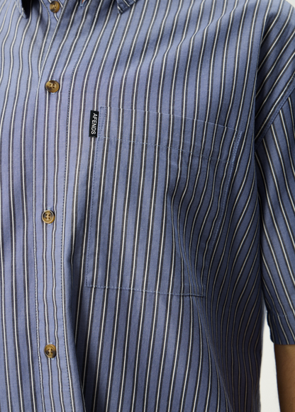 AFENDS Mens Shipwreck Stripe - Short Sleeve Shirt - Marlin