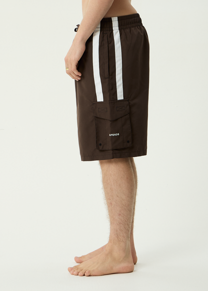 AFENDS Mens House Related - Cargo Short 21" - Coffee