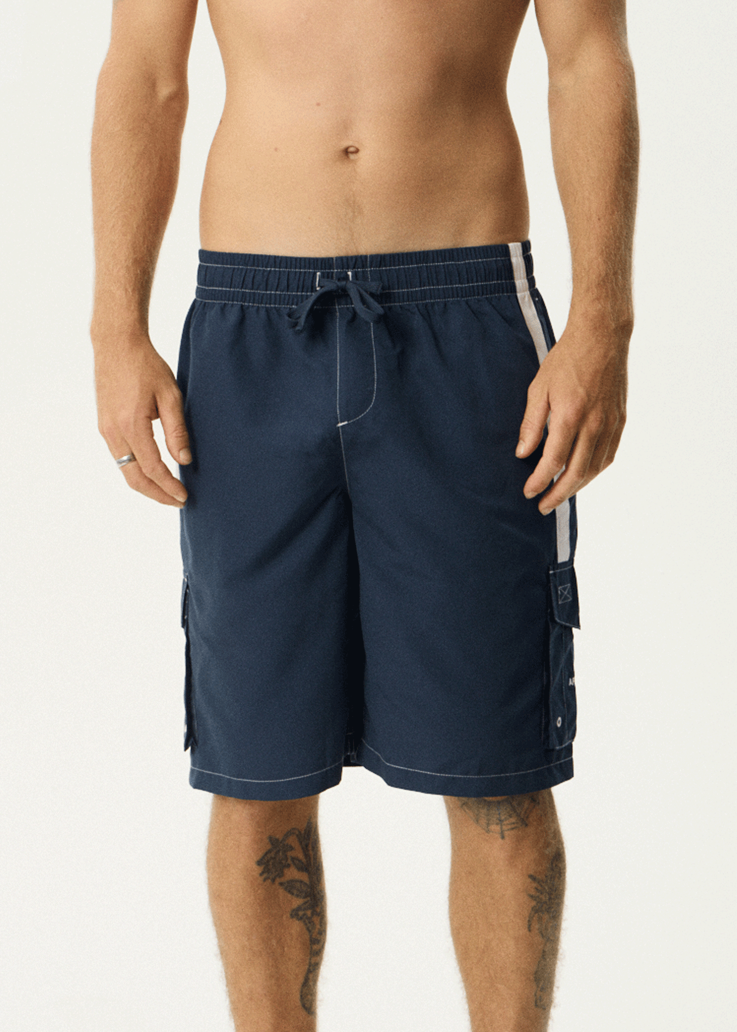 AFENDS Mens House Related - Cargo Swim Short 21" - Navy
