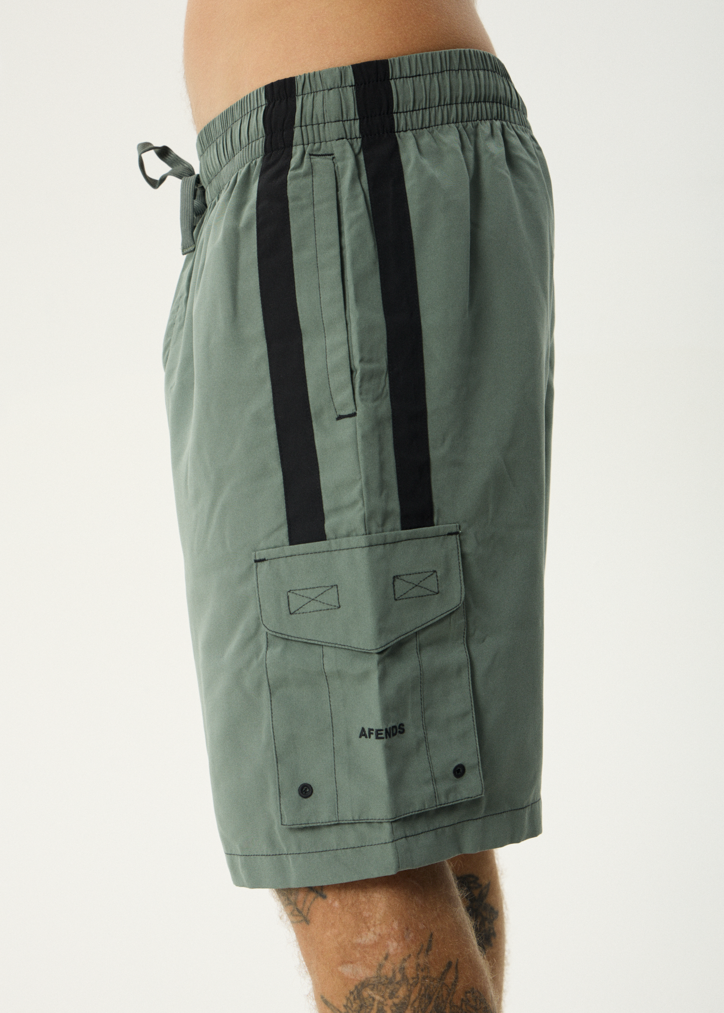AFENDS Mens House Related - Cargo Swim Short 21" - Sycamore