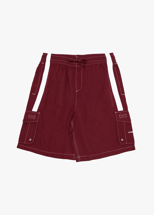 AFENDS Mens House Related - Cargo Swim Short 21" - Burgundy