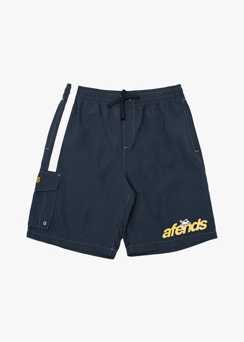 AFENDS Mens Angel Boy - Cargo Swim Short 21" - Deep Sea