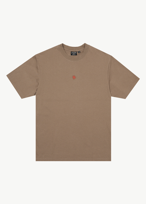 AFENDS Mens Flame - Retro Tee - Fossil
