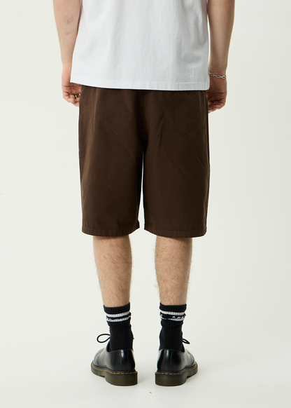 AFENDS Mens Glider - Pleated Short 22" - Coffee
