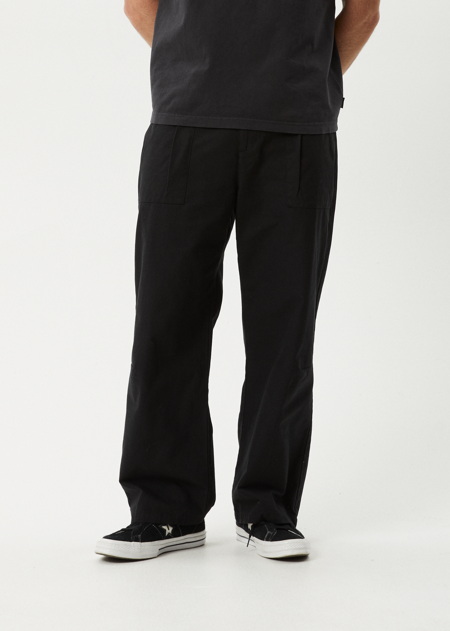 AFENDS Mens Glider - Pleated Pant - Black