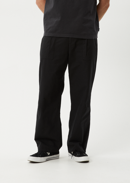 AFENDS Mens Glider - Pleated Pant - Black