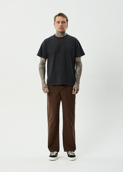AFENDS Mens Glider - Pleated Pant - Coffee