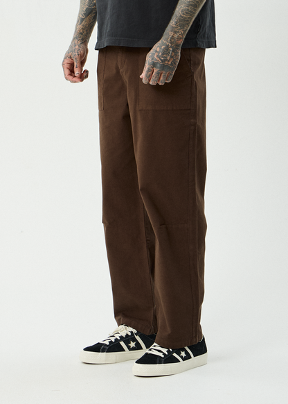 AFENDS Mens Glider - Pleated Pant - Coffee