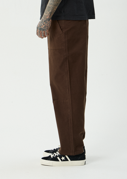 AFENDS Mens Glider - Pleated Pant - Coffee