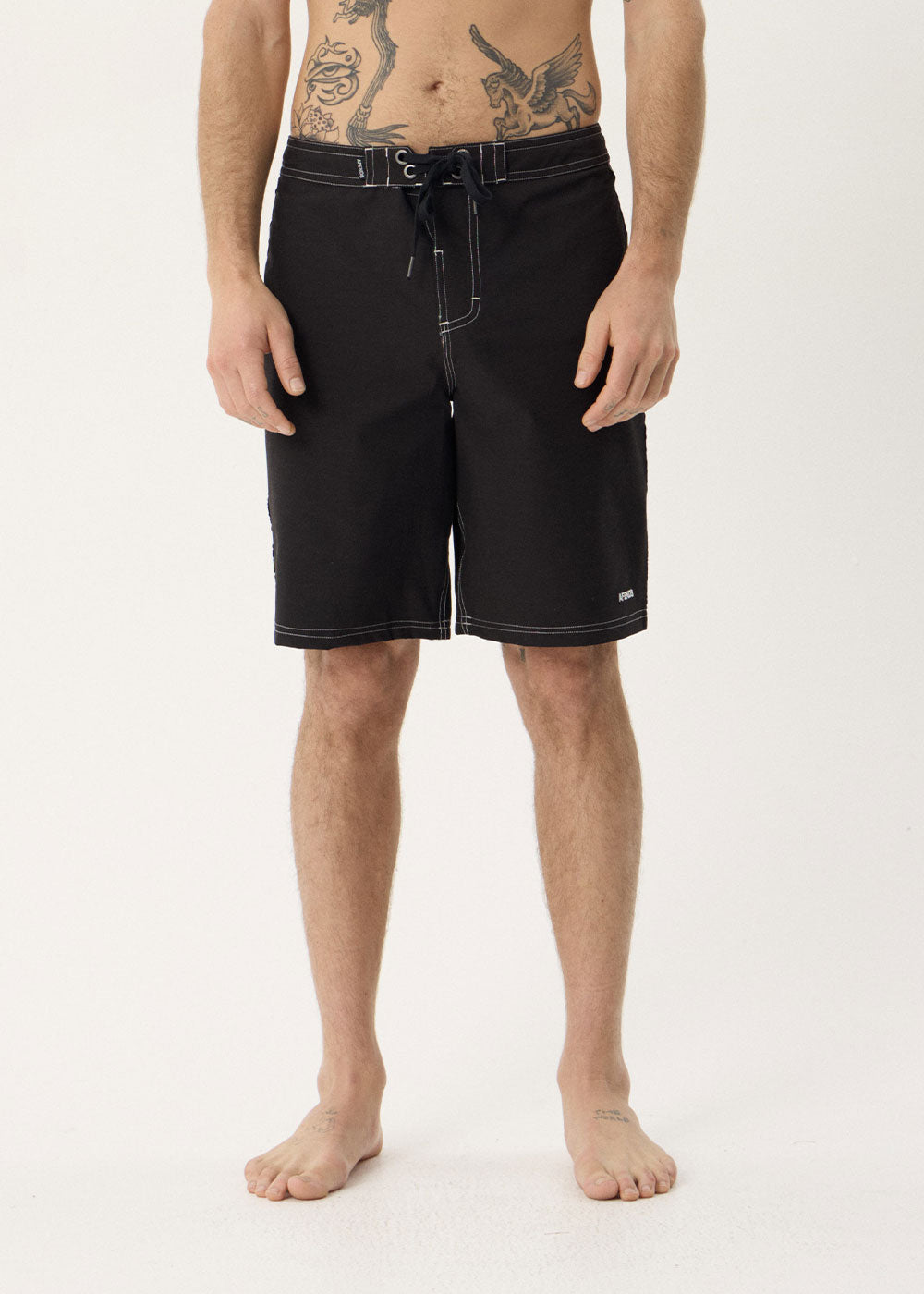 AFENDS Mens The Wreck - Fixed Waist Boardshort 20" - Black
