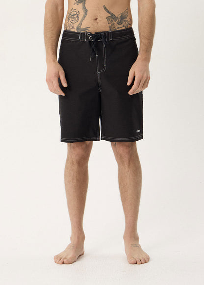 AFENDS Mens The Wreck - Fixed Waist Boardshort 20" - Black