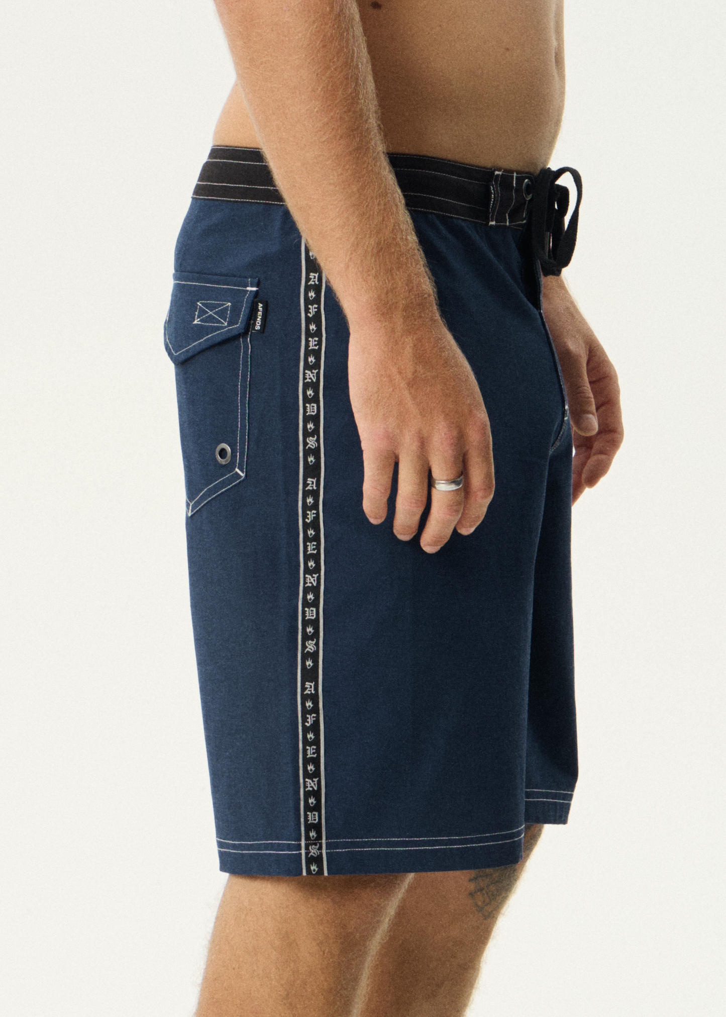 AFENDS Mens The Wreck - Fixed Waist Boardshort 20" - Navy