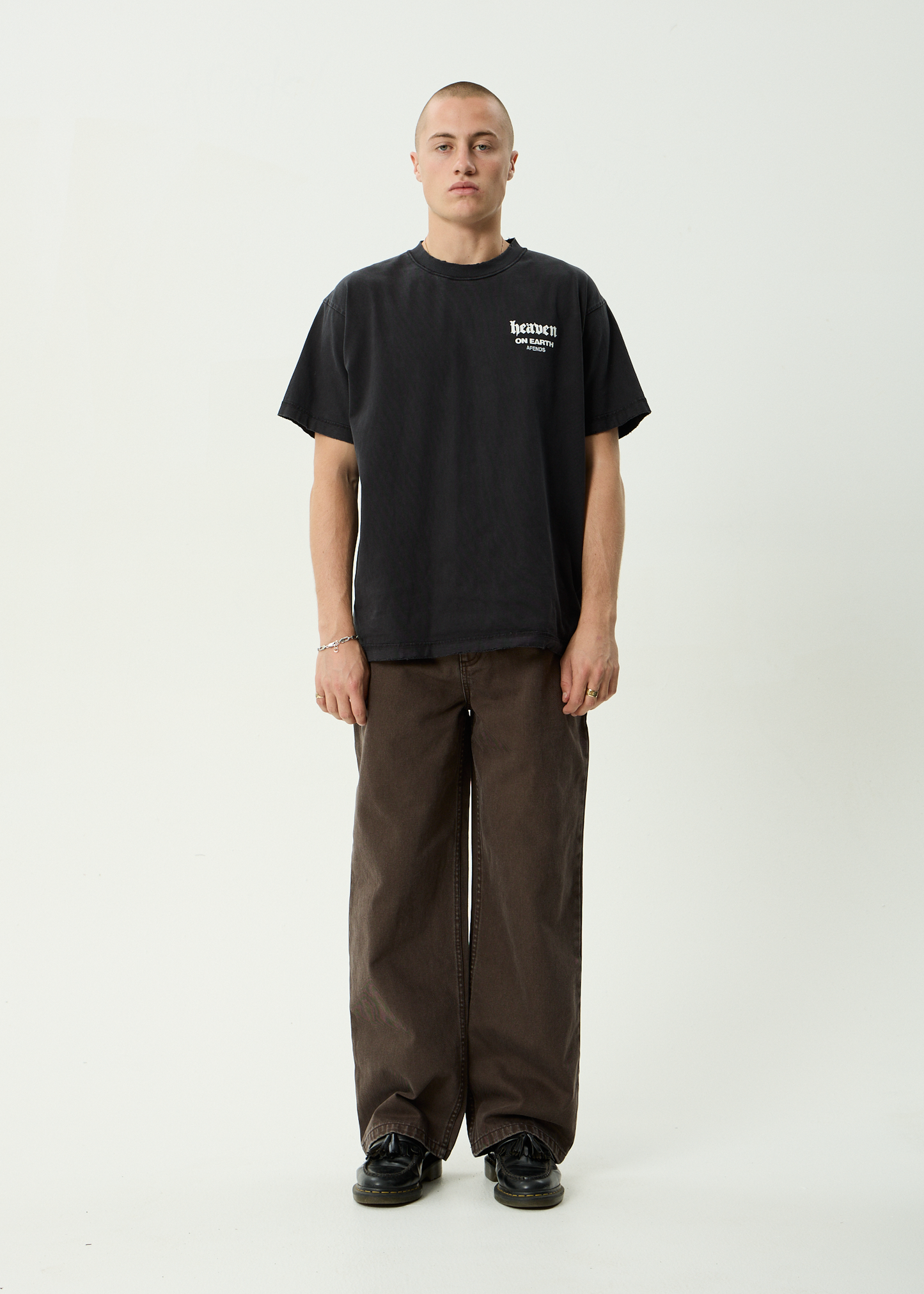 AFENDS Mens Pablo - Denim Baggy Jean - Washed Coffee