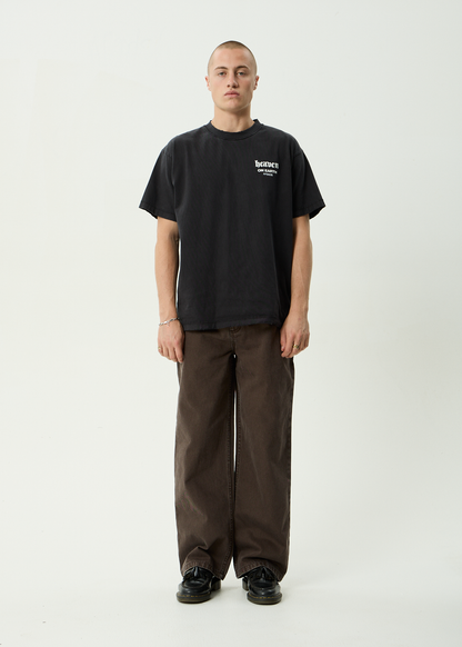 AFENDS Mens Pablo - Denim Baggy Jean - Washed Coffee