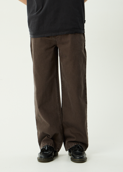 AFENDS Mens Pablo - Denim Baggy Jean - Washed Coffee