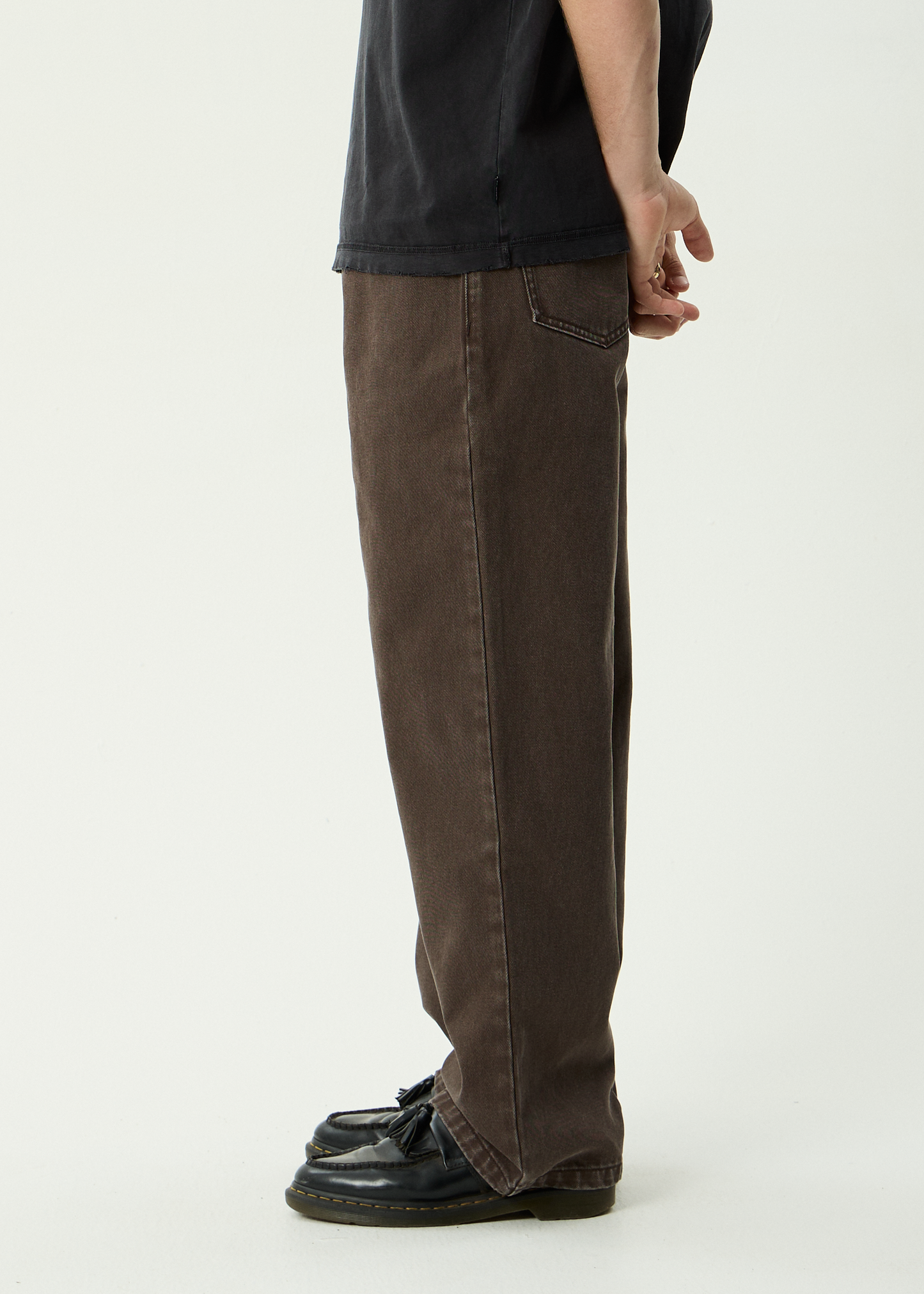 AFENDS Mens Pablo - Denim Baggy Jean - Washed Coffee