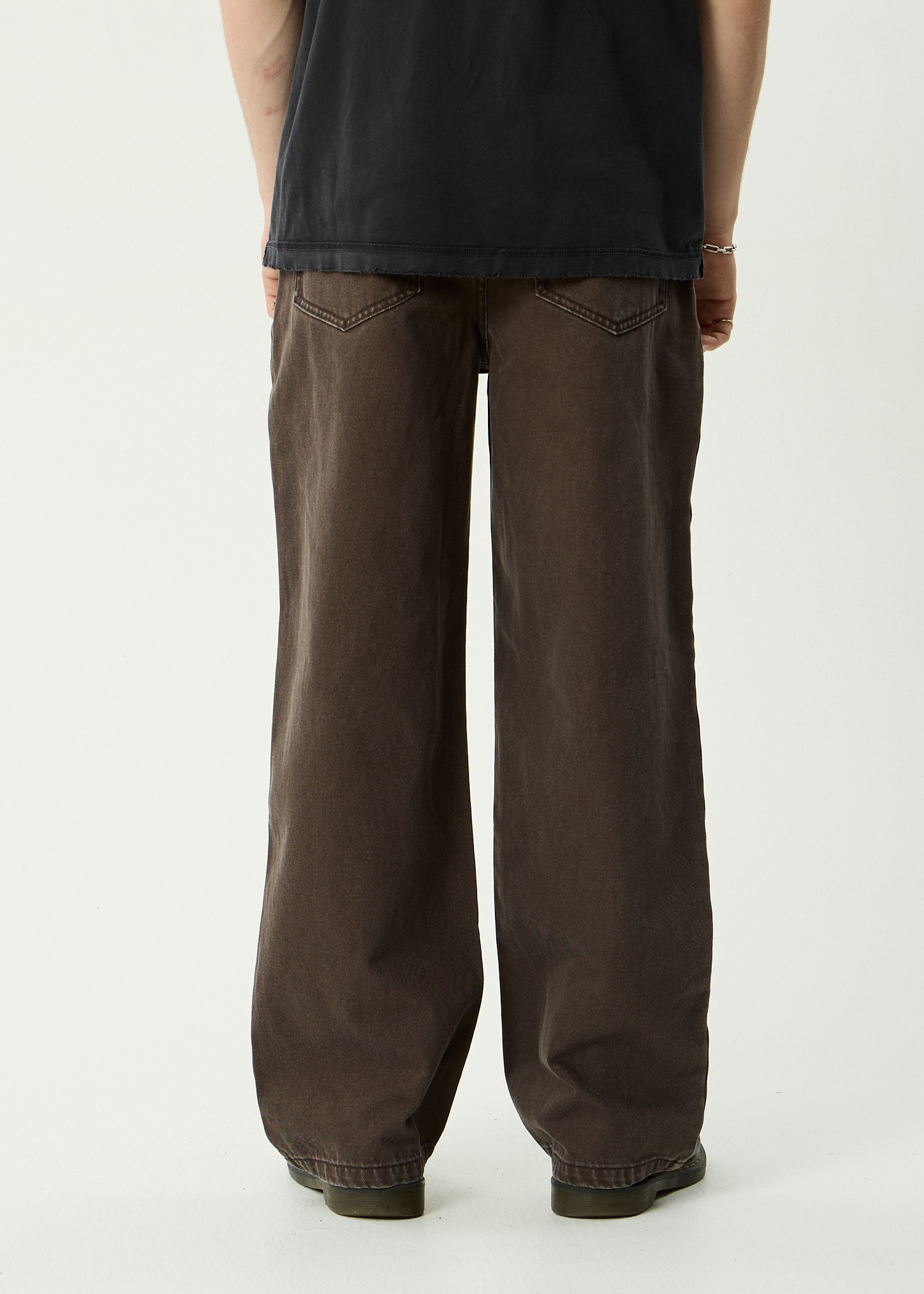 AFENDS Mens Pablo - Denim Baggy Jean - Washed Coffee