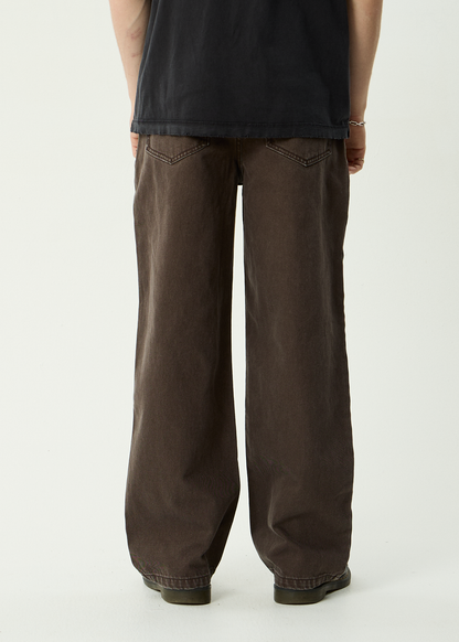 AFENDS Mens Pablo - Denim Baggy Jean - Washed Coffee