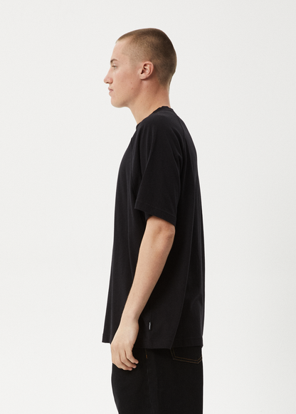 AFENDS Mens Dance Party - Raglan Boxy Tee - Black