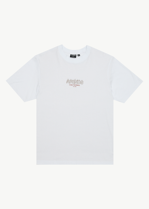 AFENDS Mens Ember - Retro Tee - White