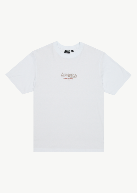 AFENDS Mens Ember - Retro Tee - White