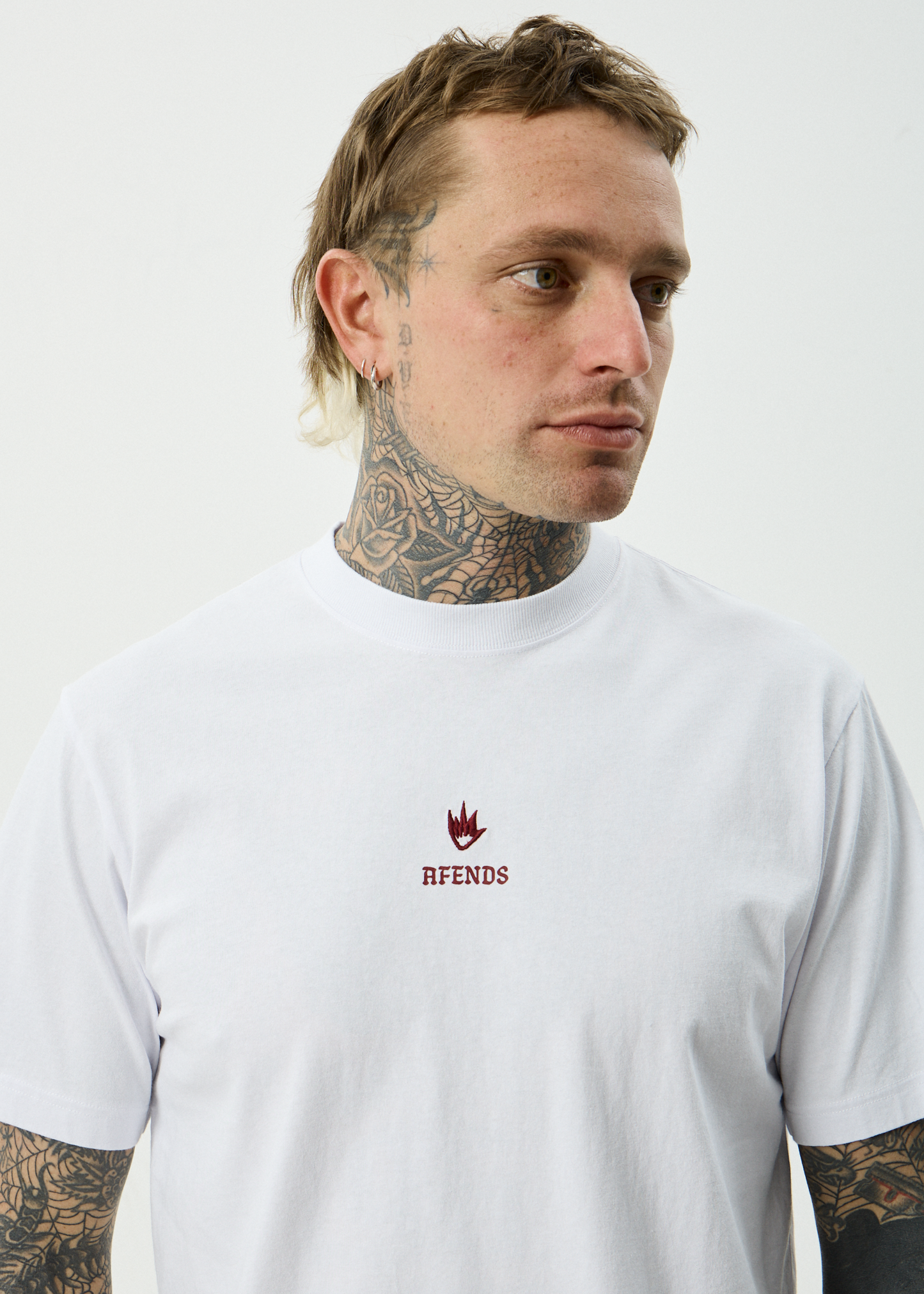 AFENDS Mens Burnin - Retro Tee - White