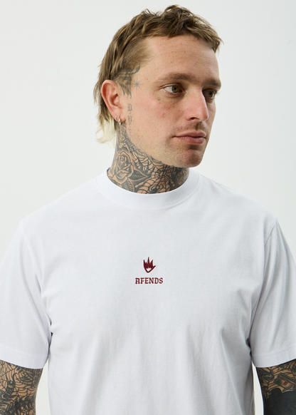 AFENDS Mens Burnin - Retro Tee - White