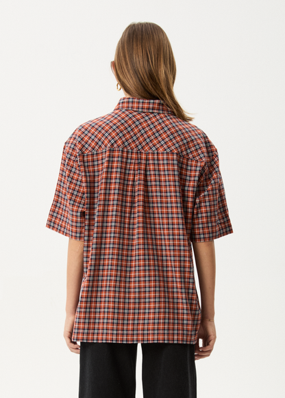 AFENDS Mens Wrecked - Short Sleeve Shirt - Terra