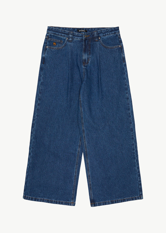 AFENDS Mens Fast Forward - Denim Ultra Baggy Jean - Authentic Blue