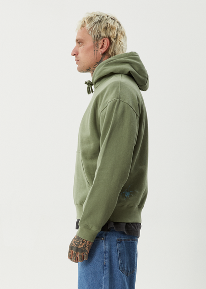AFENDS Mens Webhead - Hoodie - Oil Green