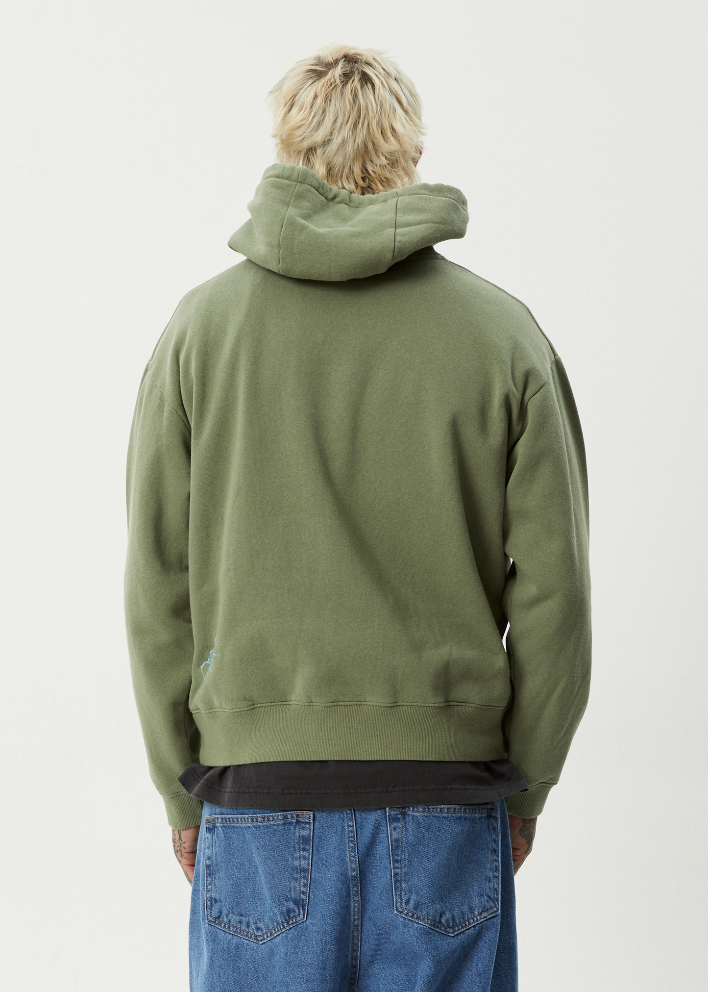 AFENDS Mens Webhead - Hoodie - Oil Green