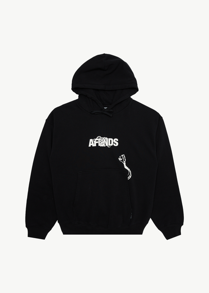 AFENDS Mens Tread - Boxy Hoodie - Black