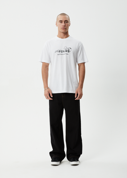 AFENDS Mens Dreamer - Retro Tee - White