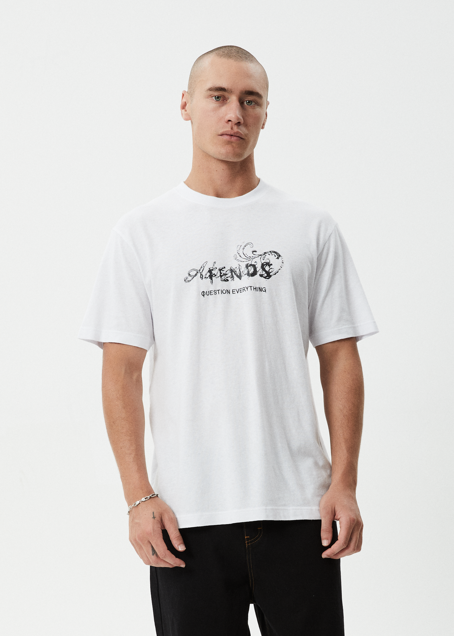 AFENDS Mens Dreamer - Retro Tee - White