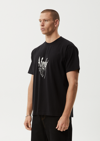 AFENDS Mens Magic Happens - Heavyweight Boxy Tee - Black
