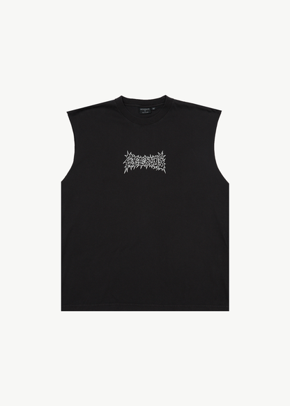 AFENDS Mens Mental - Sleeveless Tee - Stone Black