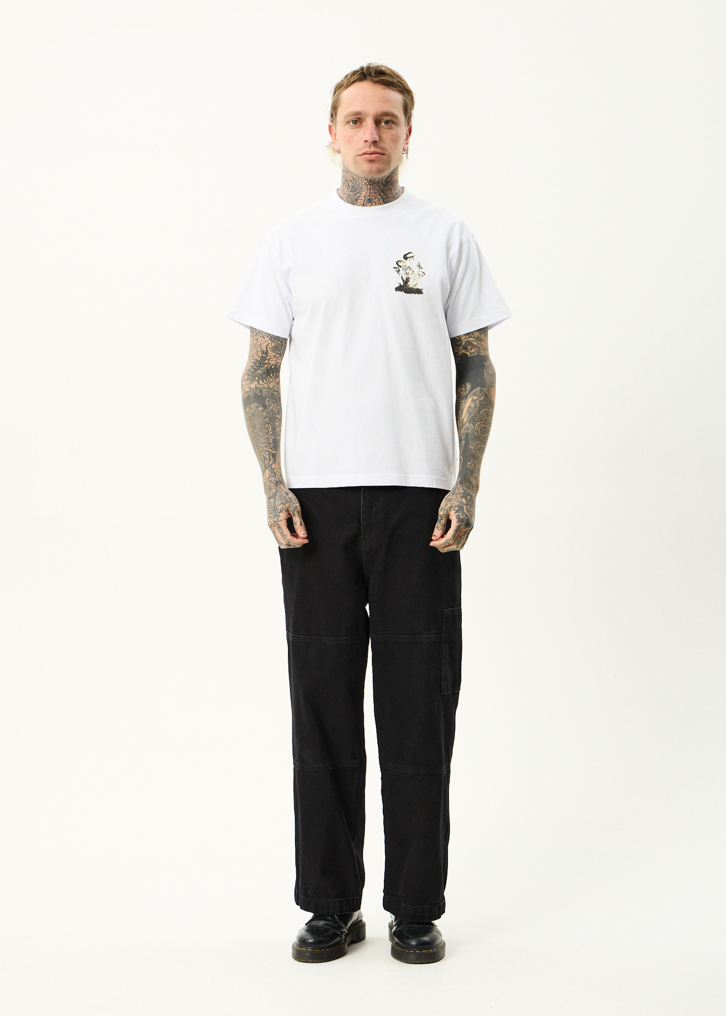 AFENDS Mens We Are Fam - Heavyweight Boxy Tee - White