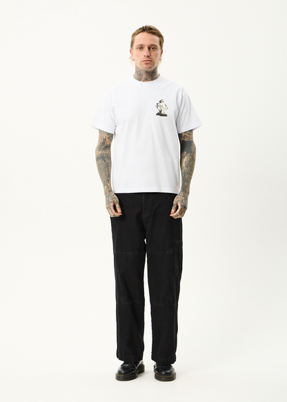 AFENDS Mens We Are Fam - Heavyweight Boxy Tee - White