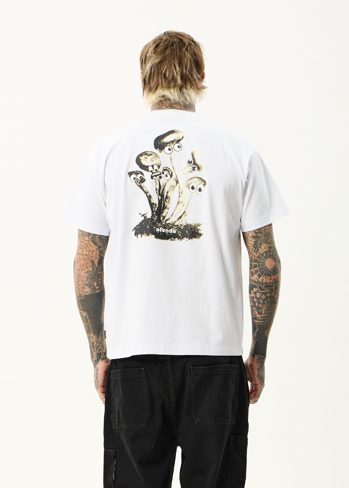 AFENDS Mens We Are Fam - Heavyweight Boxy Tee - White