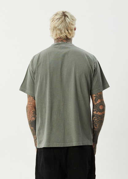AFENDS Mens Hitching - Boxy Tee - Washed Sycamore